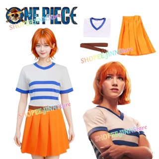 - Jn - Nami เครื่องแต่งกายคอสเพลย์ รุ่น Live-Action "ONE PIECE" ชุดคอสเพลย์ ชุดกระโปรง สีส้ม ชุดปาร์ตี้ฮาโลวีน งานรื่นเริง