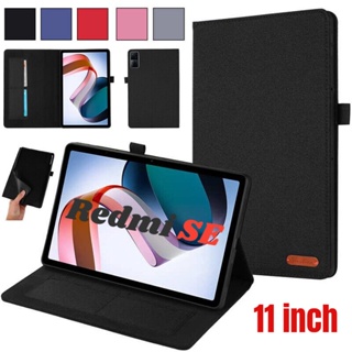 เคสแท็บเล็ตหนัง ฝาพับ กันกระแทก พร้อมช่องใส่บัตร สําหรับ Xiaomi Redmi Pad SE 11 นิ้ว 2023