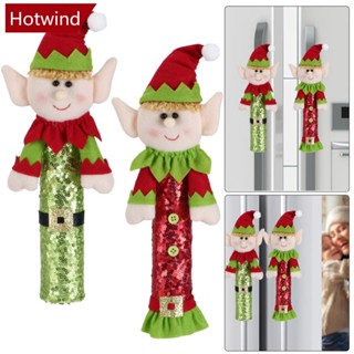 Hotwind ฝาครอบมือจับประตูตู้เย็น ลายคริสต์มาส สําหรับตกแต่งบ้าน ห้องครัว 1 ชิ้น O5Y3