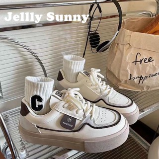  Jellly Sunny  รองเท้าผ้าใบผู้หญิง พื้นหนา ใส่สบาย สไตล์เกาหลี รองเท้าแฟชั่นผู้หญิง มีความนุ่มนวล 2023 ใหม่ FYD2390VV8 37Z230913