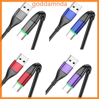 Godd LED 3A USB Type C สายชาร์จเร็ว โทรศัพท์มือถือ ข้อมูล USB C สายชาร์จ