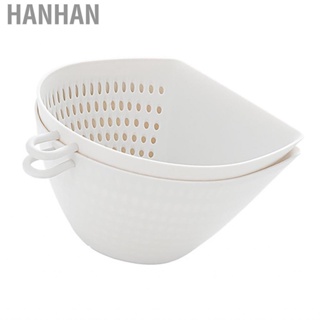 Hanhan Kitchen Colander Bowl Set  Plastic Vegetable Washing  Easy To Clean Double Layer for Fruit