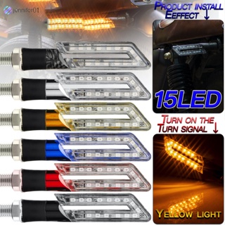 Jen ไฟเลี้ยว 12v 15led ทรงสี่เหลี่ยม อุปกรณ์เสริม สําหรับรถจักรยานยนต์ 1 คู่