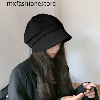 Mxfashione หมวกเบเร่ต์ หนังกลับ สีกากี เรียบง่าย เข้ากับทุกการแต่งกาย สไตล์อังกฤษ สําหรับผู้หญิง