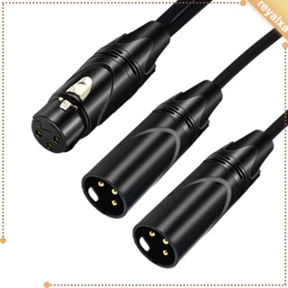 [Reyalxa] อะแดปเตอร์แจ็ค 3Pin XLR ตัวเมีย เป็นปลั๊กตัวผู้คู่ สําหรับไมโครโฟน