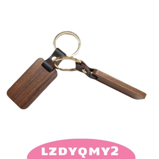 [Lzdyqmy2] พวงกุญแจไม้ ทรงสี่เหลี่ยมผืนผ้า DIY สําหรับตกแต่ง 10 ชิ้น