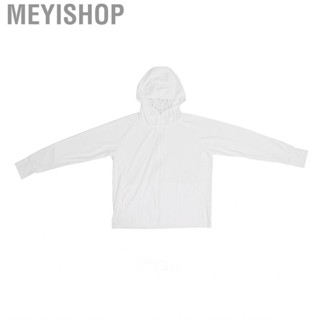 Meyishop Sun Protection Hoodie Jacket UV Proof Breathable Long Sleeve White  For