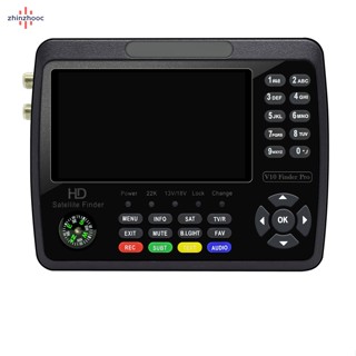 Vip V10 Finder Pro เครื่องวัดสัญญาณดาวเทียม HD 1080P 4.3 นิ้ว LCD H.264 H.265 10 บิต