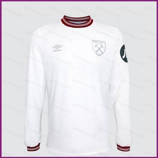 เสื้อกีฬาแขนยาว ลายทีมชาติฟุตบอล West Ham United Jersey Away พลัสไซซ์ YX 2023-2024