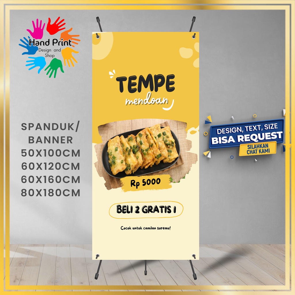 BANNER / BANNER Tempeh Fried Tempeh อาหารทอดสามารถปรับแต่งได้