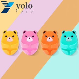 Yolo ตะขอพลาสติก รูปหมี กันการสึกหรอ สําหรับแขวนปลั๊กไฟ 4 ชิ้น