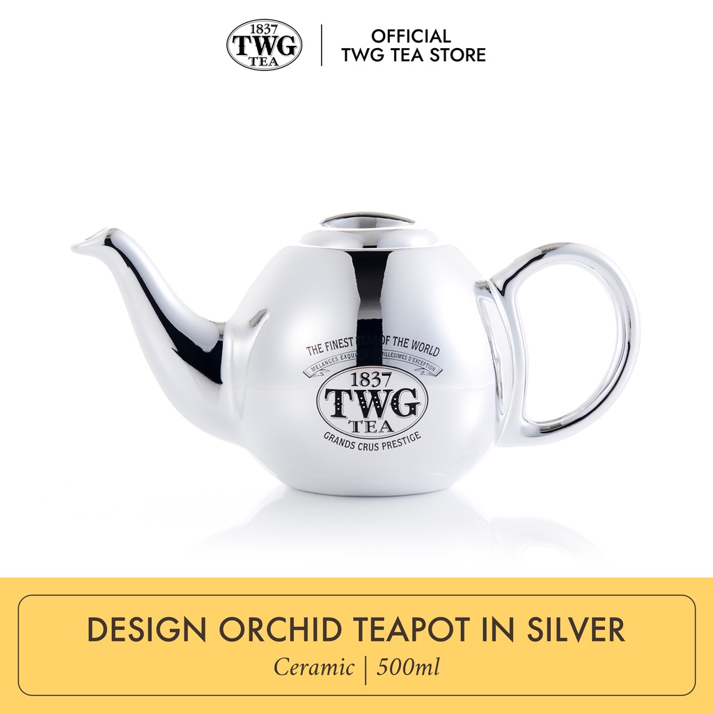 TWG Tea | Design Orchid Teapot in Ceramic in Silver (500ML)