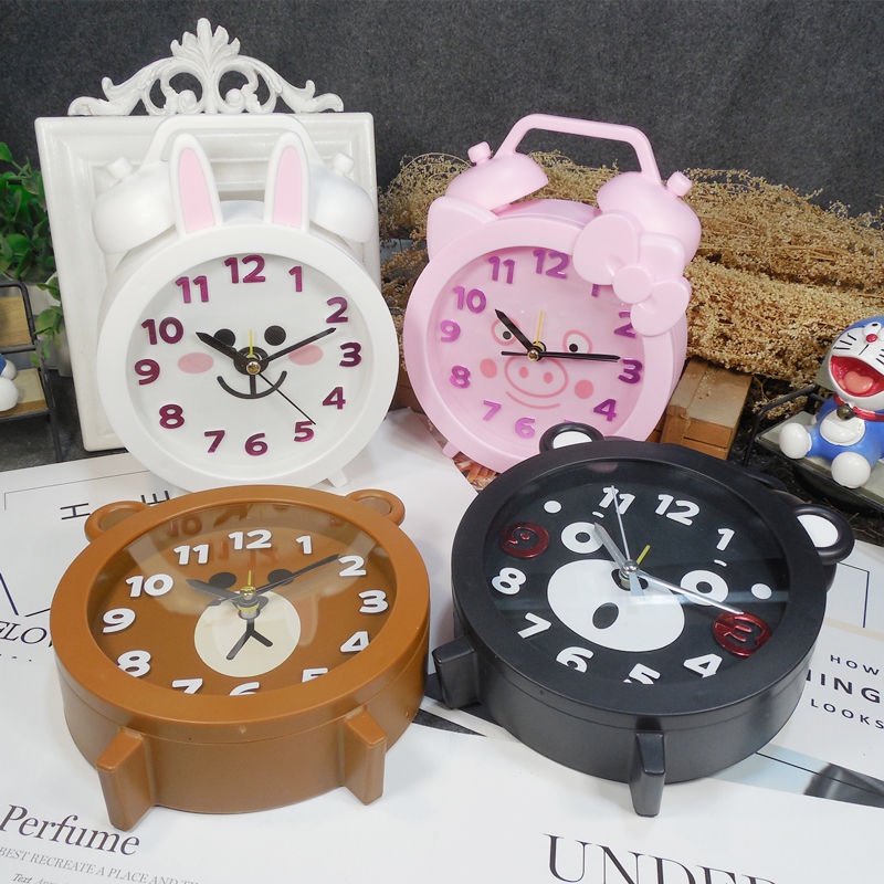 Hellokitty Bed Alarm Clock Travel Clock Mini Children Student Desk Watch coconut