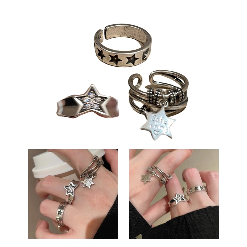 COO Star Opening Rings Finger Rings Star Adjustable Rings Eye Catching Open Rings