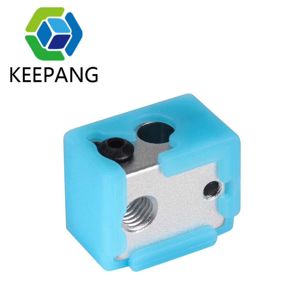 2Sets E3D V6 All Metal Heating Block with Silicone Case Heated Block 3D Printer Hotend Black Aluminu