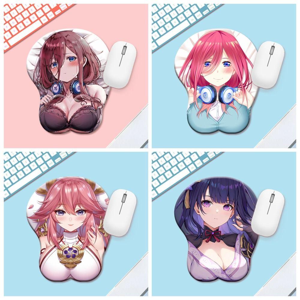Blazesky Anime 3D Mouse Pad, 3D Stereo Bobo Series 3D Breast Mousepad, Wrist Guard Mouse Pad Beauty Chest Ergonomic สบายข้อมือแล็ปท็อป