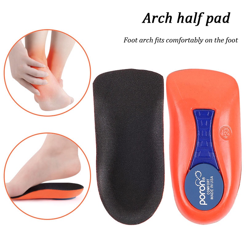Plantar Fascitis แผ่นเสริมพื้นรองเท้า ครึ่งเท้า ยืดหยุ่น ดูดซับแรงกระแทก สําหรับรองเท้าผ้าใบ วิ่ง