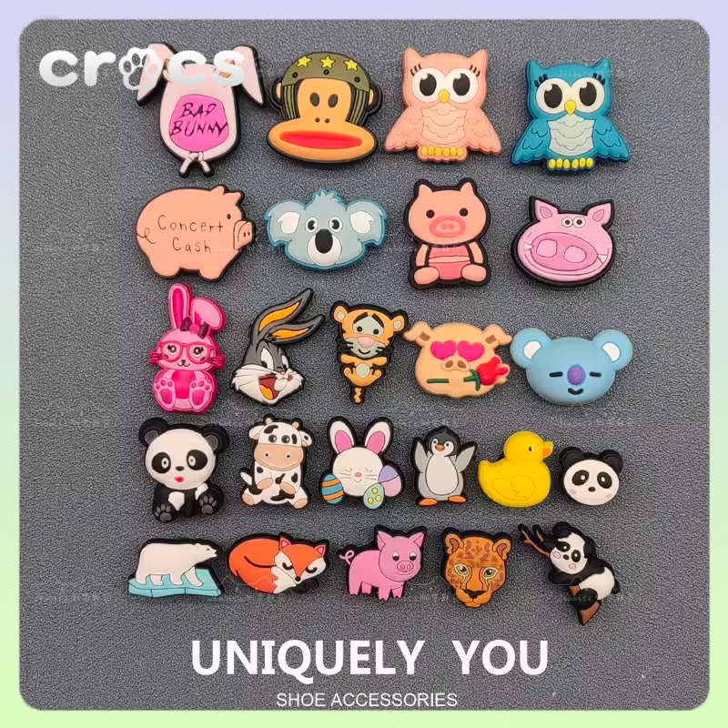 jibbitz crocs อุปกรณ์เสริมหัวเข็มขัด รูปสัตว์ และดอกไม้ สําหรับรองเท้า Crocs