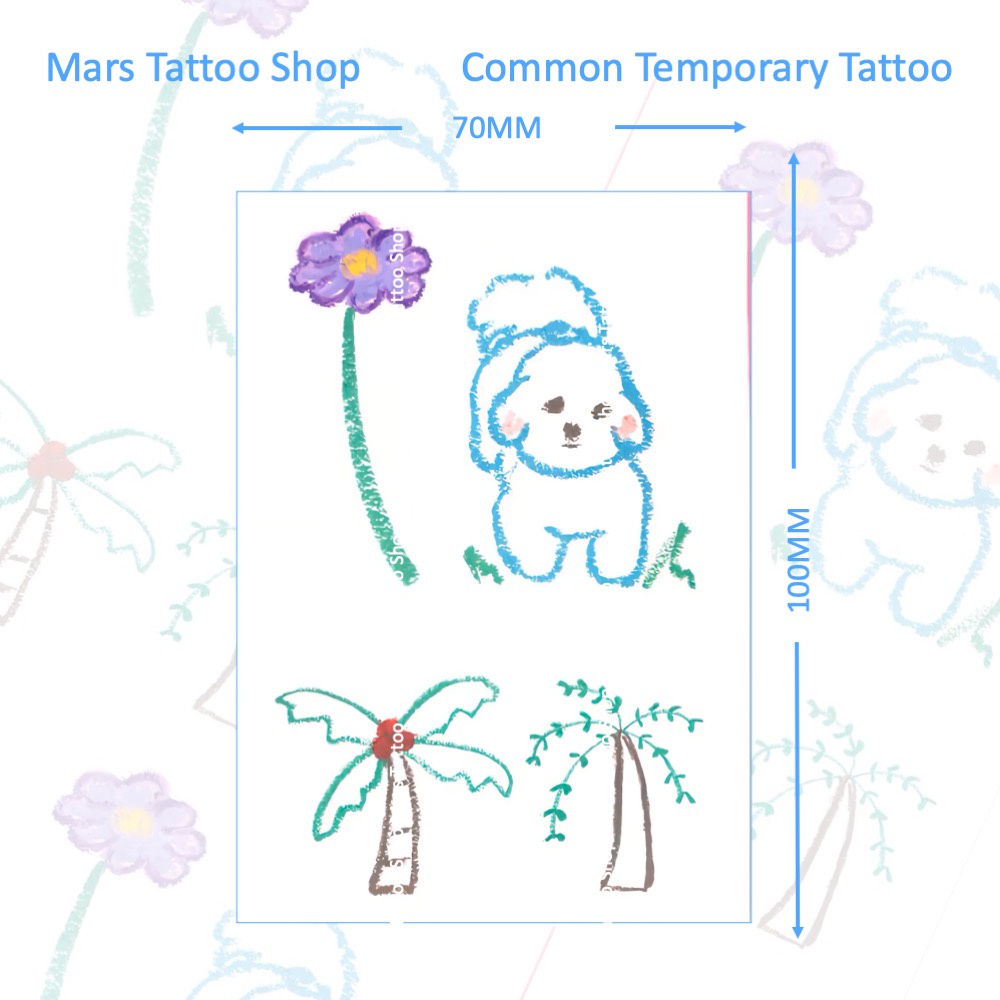 【Mars Tattoo】สติกเกอร์รอยสักชั่วคราว ลายน่ารัก ติดทนนาน CSZ004