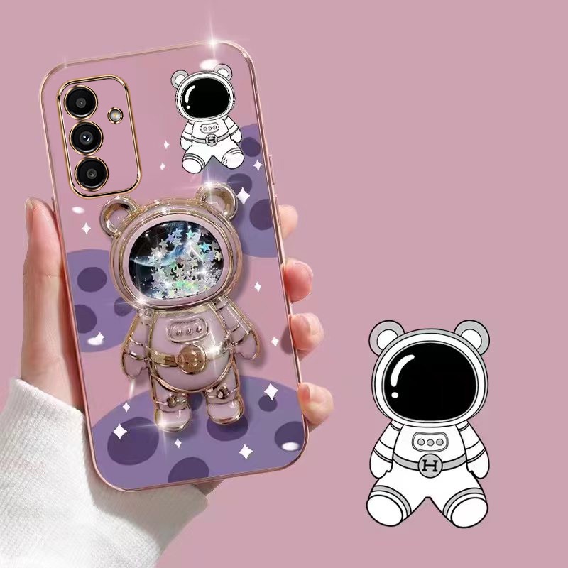 เคส Samsung A15 A05 A05S A35 A55 5G A25 5G 4G เคสโทรศัพท์มือถือแบบนิ่ม TPU กันกระแทก ลายหมีอวกาศ 3D 