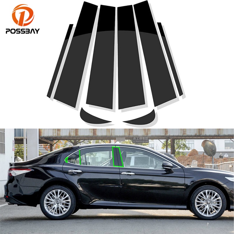 Possbay สติกเกอร์ติดเสาประตูหน้าต่างรถยนต์ สําหรับ Toyota Camry 2018 2019 2020 2021 2022-8 แพ็ค