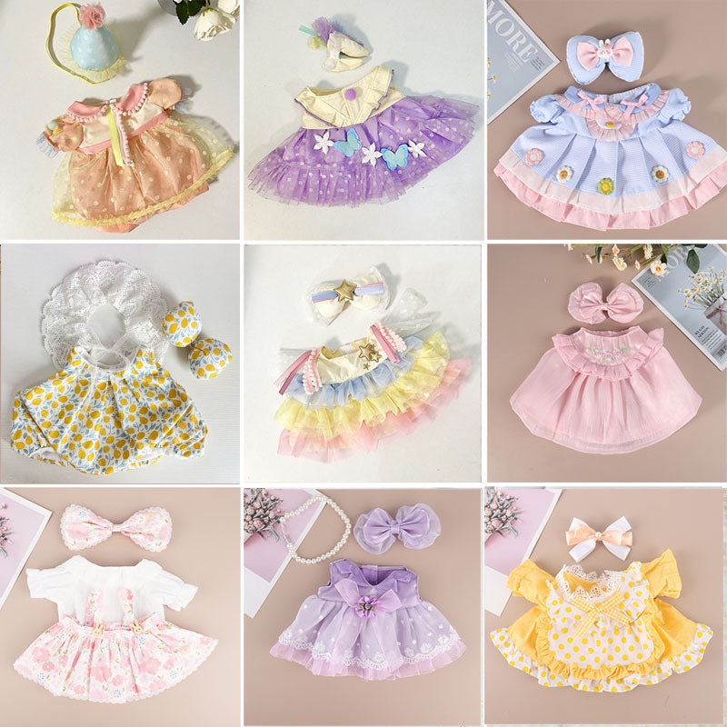 ((ไม่รวมตุ๊กตา) 30 ซม.Lena Bear ตุ๊กตาเสื้อผ้าเด็ก-50 ซม.SellaLou ชุดสําหรับ Lolita Dress-40 ซม.Lina