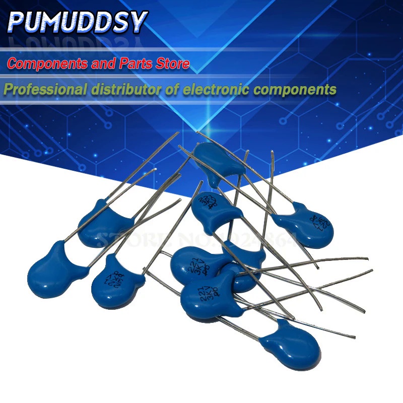 20PCS ตัวเก็บประจุเซรามิกแรงดันสูง 3KV 5PF 10PF 15PF 20PF 22PF 27PF 30PF 47PF 56PF 100PF 220PF 1NF 2