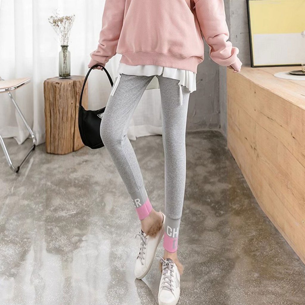 กางเกงขายาวเลกกิ้ง กางเกงคุณแม่ตั้งครรภ์ มีสายปรับระดับที่เอว - รูปที่ 2