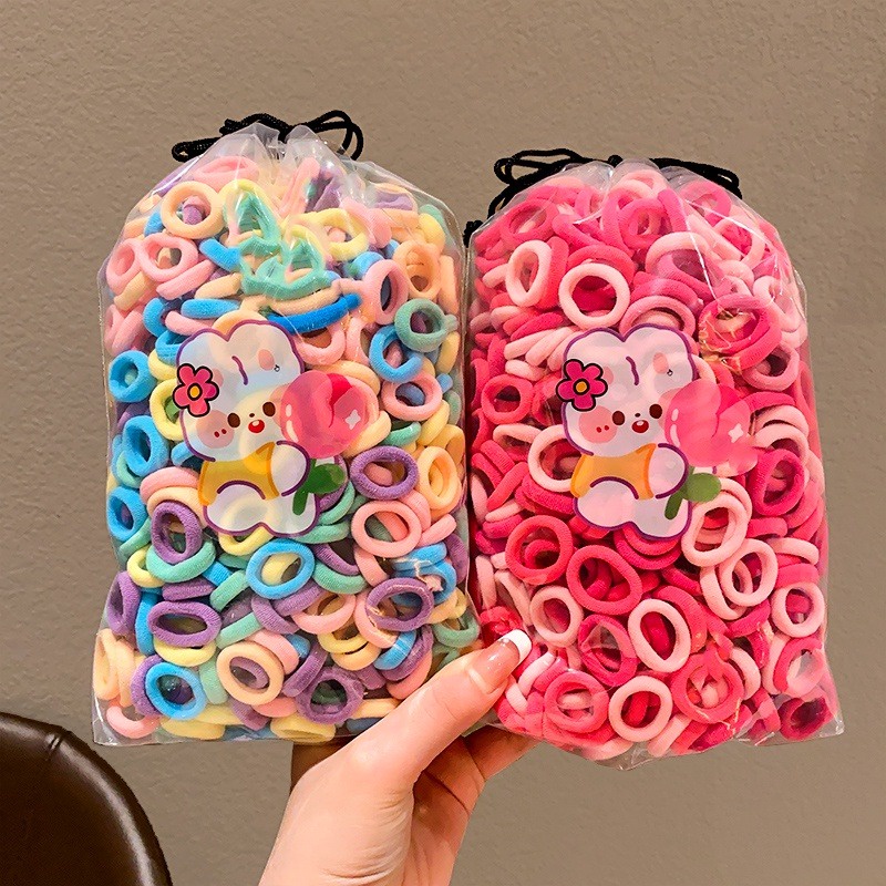 100 ชิ้น เซต ยางรัดผม สําหรับเด็ก แฟชั่นเกาหลี ที่เรียบง่าย ยืดหยุ่นสูง ยางรัดผม เด็กผู้หญิง เครื่องประดับผม