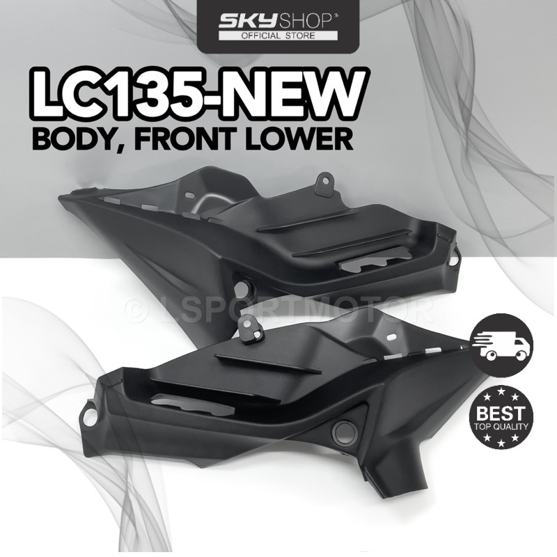 YAMAHA LC135-NEW V2 V3 V4 V5 V6 BODY FRONT LOWER (1&2) 55C-F835J/K-00 MATTE BLACK LC135 NEW INNER SI