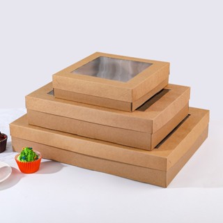 SC Paper-Pack กล่องคราฟท์ ฝาครอบมีหน้าต่าง (แพ็ค 12 ใบ)