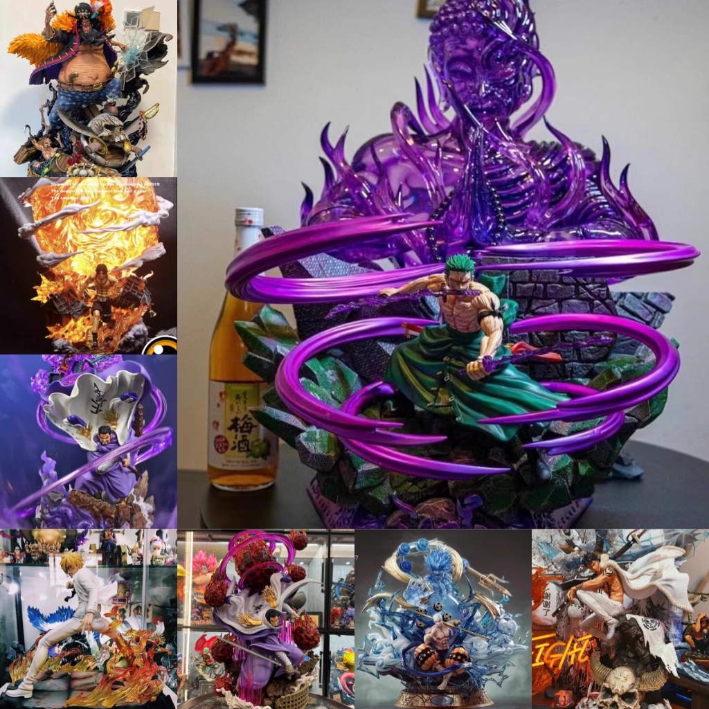 พร้อมส่ง กล่องสุ่ม ฟิกเกอร์ One Piece Luffy Zoro Law Eneru Ace Fujitora Isshiou สําหรับตกแต่งบ้าน