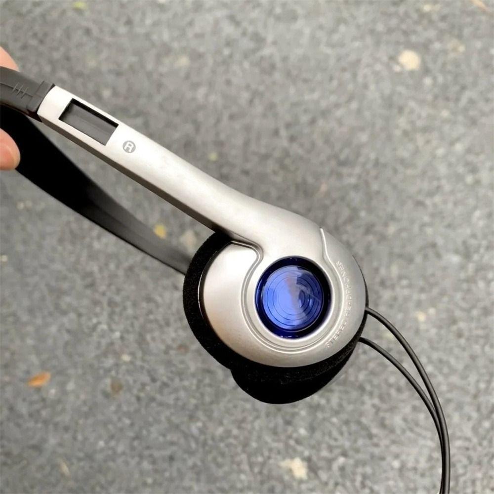 Kentontllb ชุดหูฟังย้อนยุค, หูฟัง Over Ear Millennium Wind Y2K, เอียร์บัดวินเทจคลาสสิก 3.5 มม.หูฟังแบบมีสายกลางแจ้ง Mp3