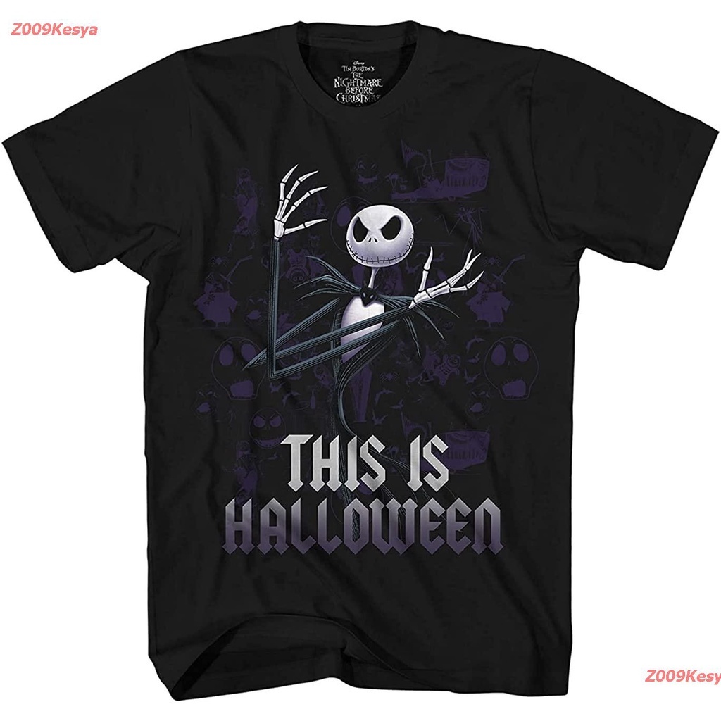 【NEW】เสื้อยืดสีพื้น Disney Nightmare Before Christmas Jack This Is Halloween T-Shirt discount Halloween วันฮาโลวีน