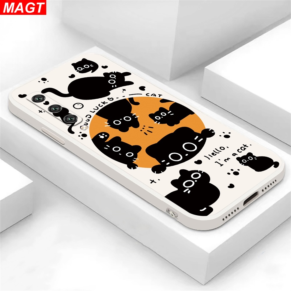 เคสโทรศัพท์มือถือ ลายตัวอักษร แมวดํา สําหรับ Samsung A24 A14 M23 A04S A13 A03S A23 A53 A73 A33 A22 A21S A12 A02S A11 A51 A10 A30 A50 A52 A20S A10S M12 J4 Plus J7