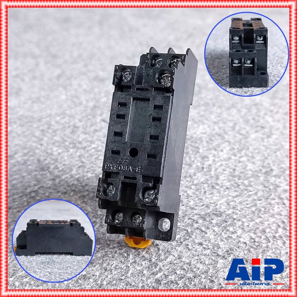 ซ็อคเก็ตรีเลย์ขา2แถว PYF-08A-E SOCKET RELAY ซ็อกเก็ต รีเลย์ PYF08A PYF 08A ฐานรีเลย์ขา 2 แถว 8ขา เอไ
