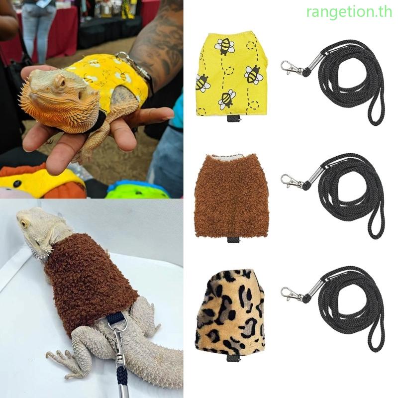 Beardeddragon Harness และ Leash สําหรับ Lizards สัตว์เลื้อยคลาน Harness เสื้อกั๊กกลางแจ้งเดินการฝึกอบรมเสื้อผ้าสําหรับสัตว์เลี้ยง