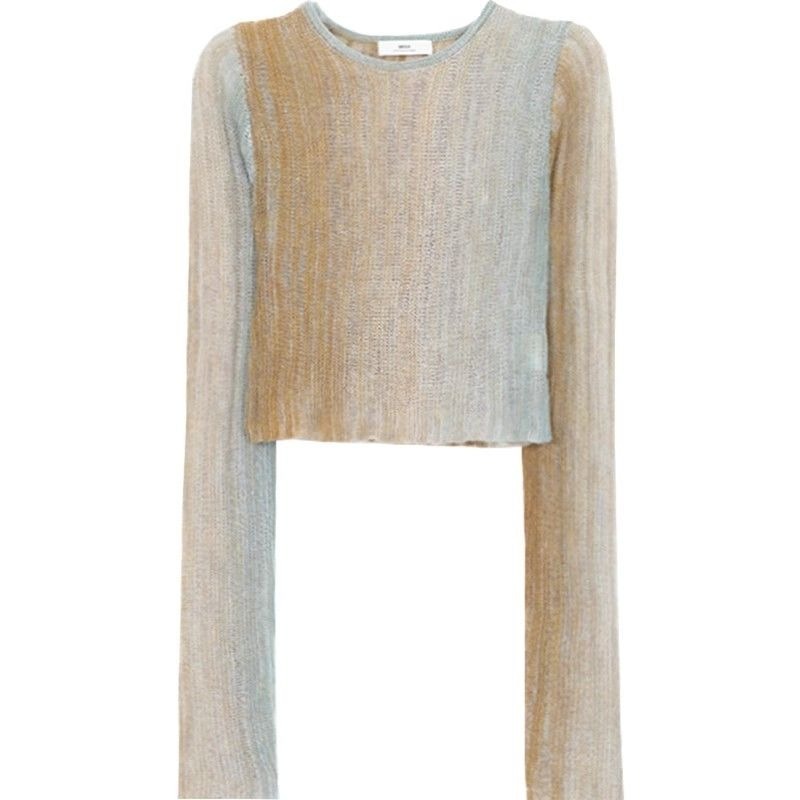 (จัดส่งจากประเทศไทย) เสื้อสเวตเตอร์แฟชั่นสตรี เสื้อครอปแขนยาวมัดย้อมสไตล์ใหม่ - รูปที่ 6