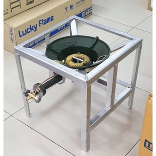 ชุดหัวเตาแม่ค้า หัวเร่ง KB5 รุ่น หนา ทน ทาน ขาเหลี่ยมกลาง ขนาด 40x40x40 ซม.พร้อมอุปกรณ์ครบชุด