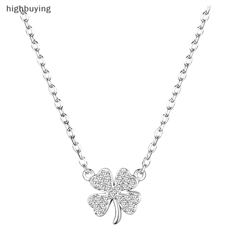 [highbuying] สร้อยคอโซ่ จี้ใบโคลเวอร์สี่แฉก ใบโคลเวอร์นําโชค สร้อยคอโช้คเกอร์ คริสตัลเพทาย เครื่องประดับ สําหรับผู้หญิง สินค้าใหม่ พร้อมส่ง - รูปที่ 2
