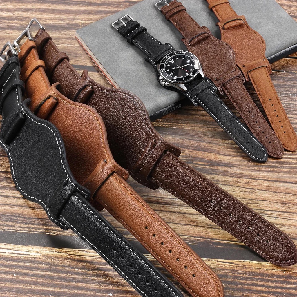 ใหม่ สายนาฬิกาข้อมือหนัง 22 มม. 20 มม. 18 มม. สําหรับ Seiko Rolex Band Samsung Watch 6 5 4 3