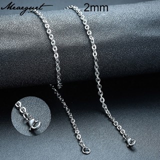 Meaeguet สร้อยคอโซ่ สเตนเลส โลหะ 2 มม. 18 นิ้ว