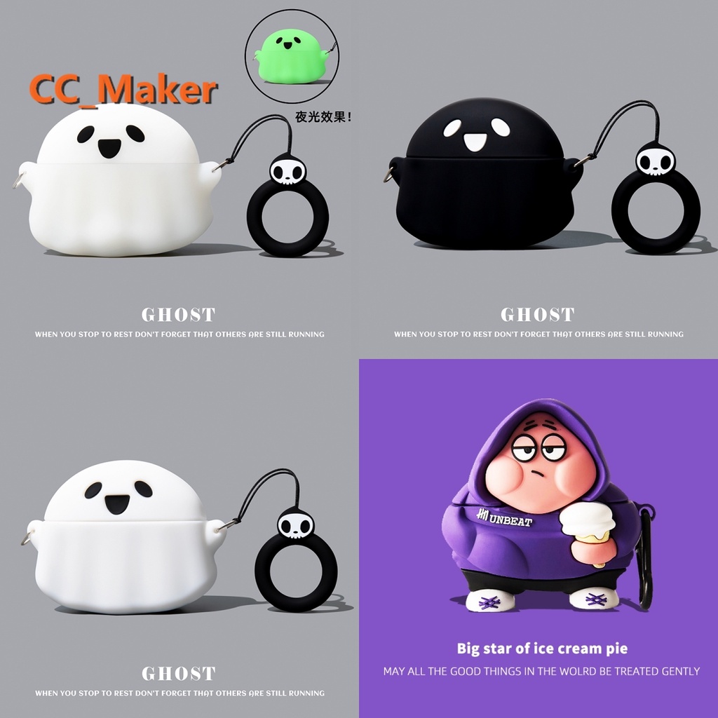 For Anker Soundcore Liberty 4 NC Case Cartoon Ghost Cute Anker Soundcore Liberty 4 NC Silicone Soft 