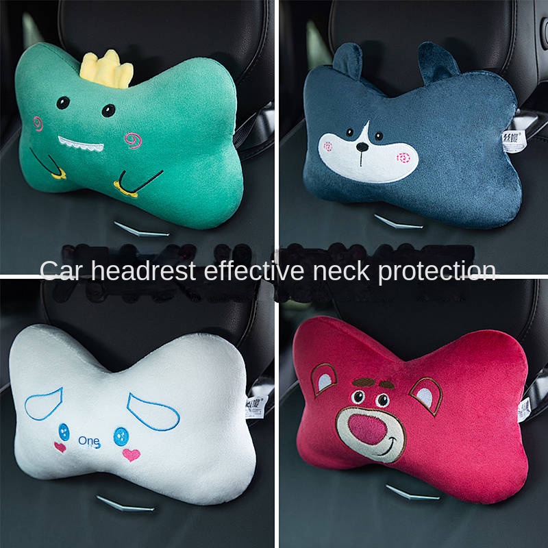 Automotive Headrest Neck Pillow หมอนรองคอในรถ ลายการ์ตูน น่ารัก สําหรับผู้หญิง สินค้าภายในรถยนต์