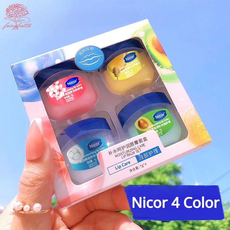 VASELINE Nicor ลิปบาล์มวาสลีน ให้ความชุ่มชื้น และให้ความชุ่มชื้น กําจัดริ้วรอย 4 สี