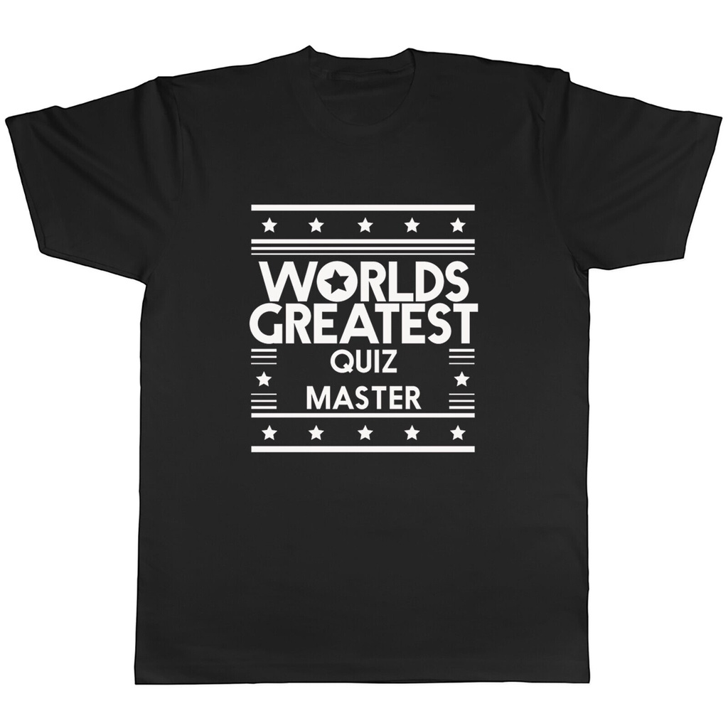 เสื้อยืดผ้าฝ้ายผู้ชาย Worlds Greatest Quiz Master Mens เสื้อยืด Unisex Tee 4XL , 5XL , 6XL