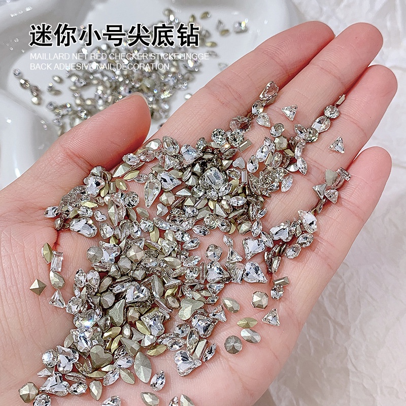 เครื่องประดับเพชรใส รูปหัวใจ และม้า ขนาดเล็ก สําหรับตกแต่งเล็บ