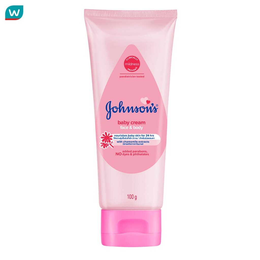 1แถม1!!Johnson's จอห์นสัน เบบี้ครีม ครีมบำรุงผิวกายและใบหน้า ขนาด 100 กรัม แพ็ค2หลอด