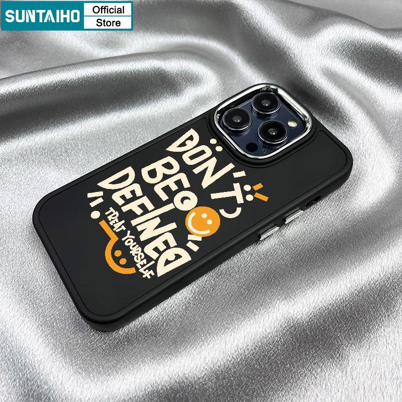 Suntaiho เคสโทรศัพท์ ซิลิโคนนิ่ม กันกระแทก ลายหน้ายิ้ม ภาษาอังกฤษ แฟชั่น สําหรับ Iphone 15 14 12 13 11 Pro Max IP 7 8 Plus Iphon X Xs XR Xs Max