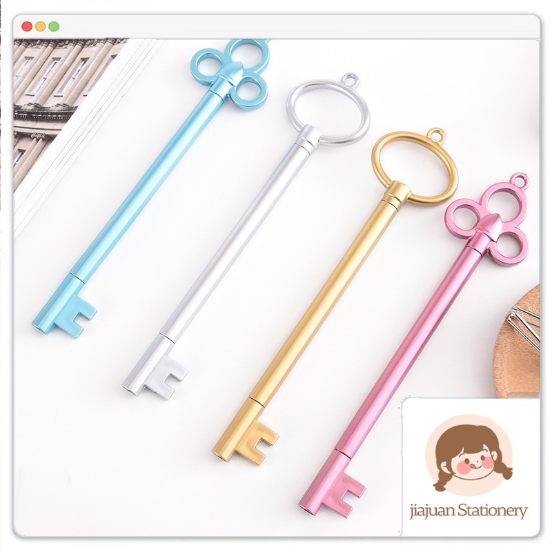 ปากกาเจล รูปกุญแจ สร้างสรรค์ เครื่องเขียน ปากกาหมึกซึม สีดํา เซ็นลายเซ็น น่ารัก อุปกรณ์การเรียน